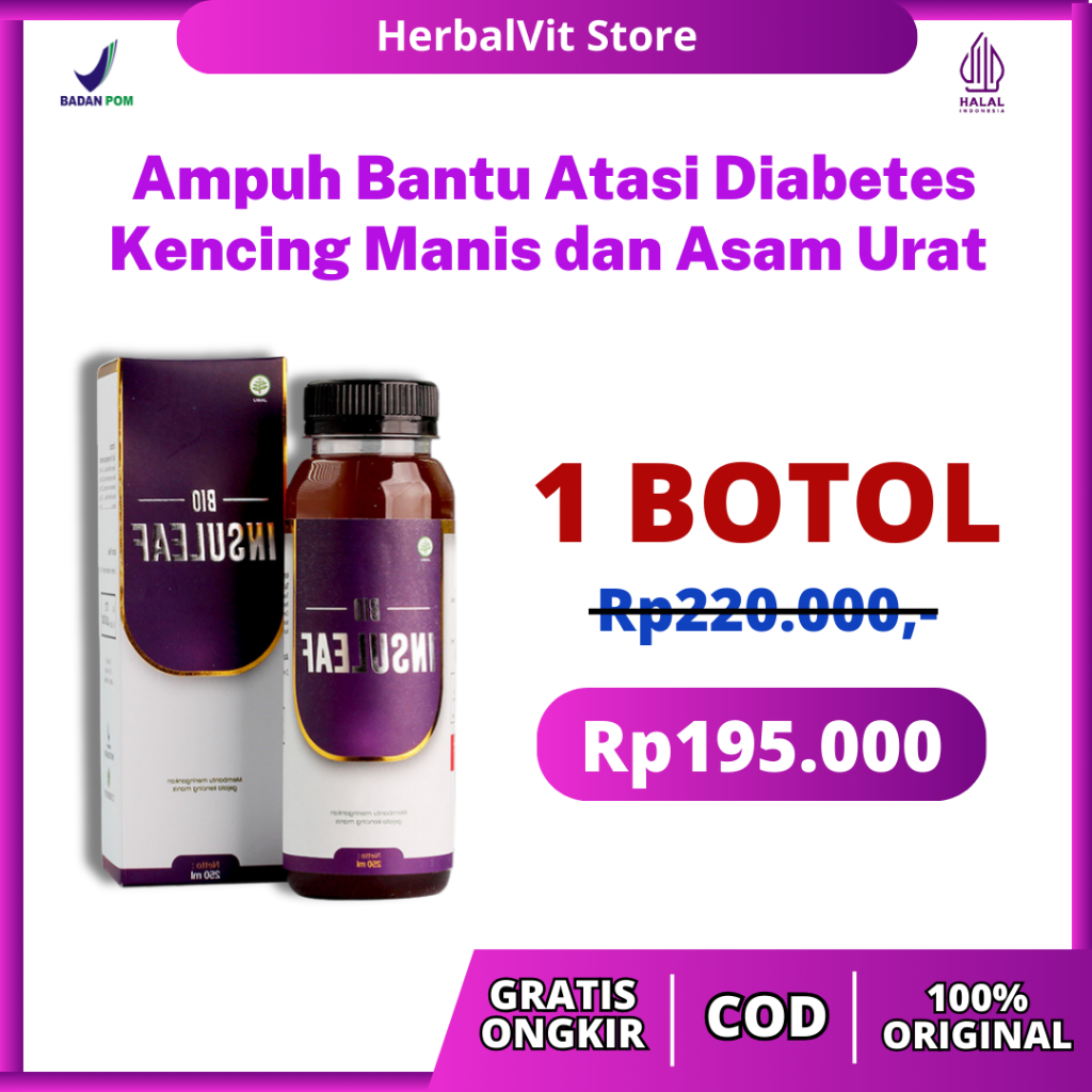 

Bio Insuleaf 100% Original | Ampuh Bantu Atasi Diabetes, Kencing Manis dan Asam Urat