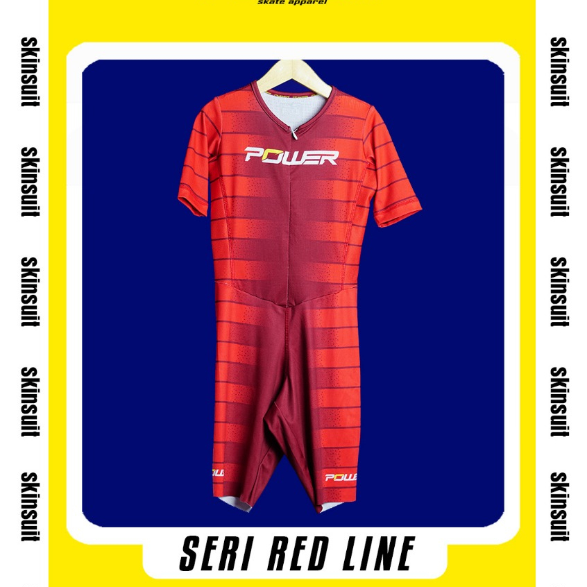Skinsuit Power Apparel Jersey Sepatu Roda Inline Skate Jersey Olahraga
