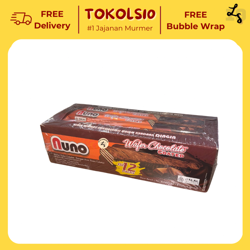 

Nuno Wafer Salut Cokelat Dengan Krim Cokelat 1 Pack Isi 12 pcs @16gr