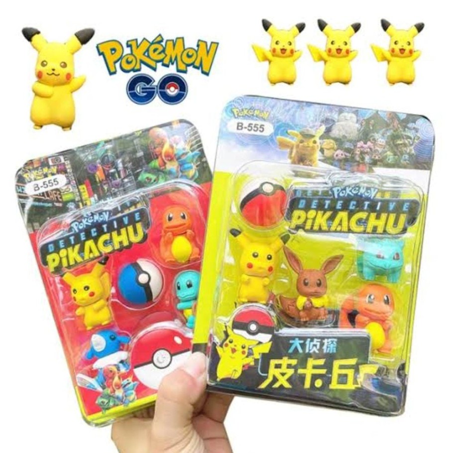 

Penghapus Pensil Karakter Pokemon Set 5 Eraser Alat Tulis Premium