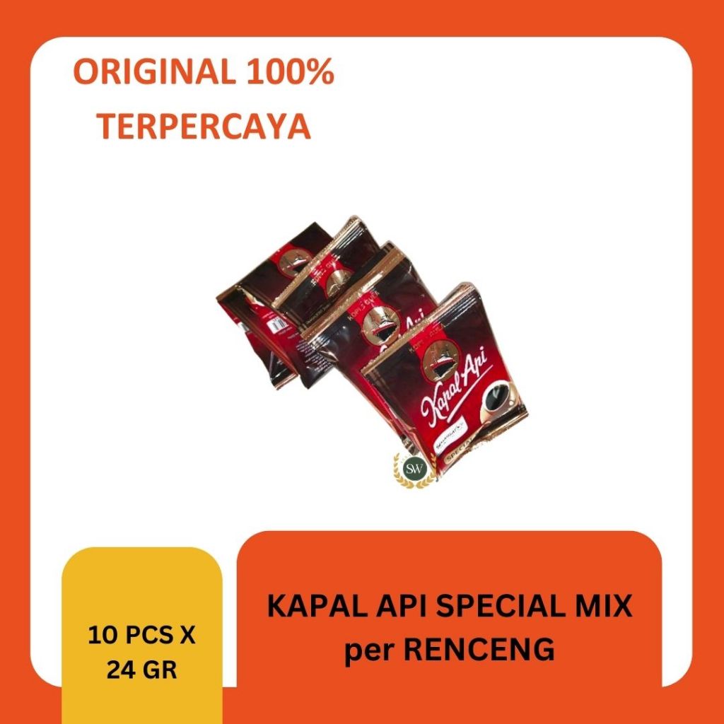 

Kapal Api Special Mix RENTENG ISI (1 rtg x 10 Bks x 24gr). KAPAL API SPESIAL MIX