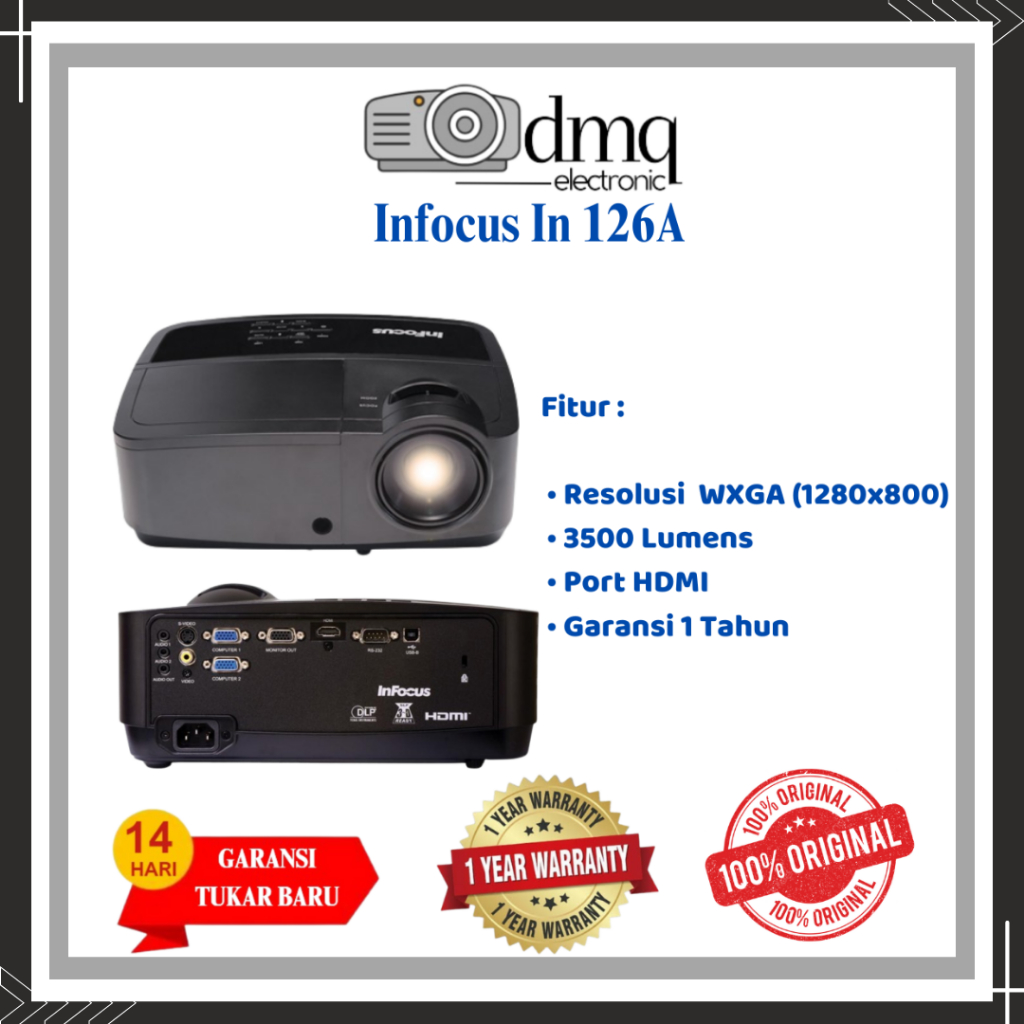PROJECTOR INFOCUS IN 126a / WXGA 1280x800 3500ANSILUMENS