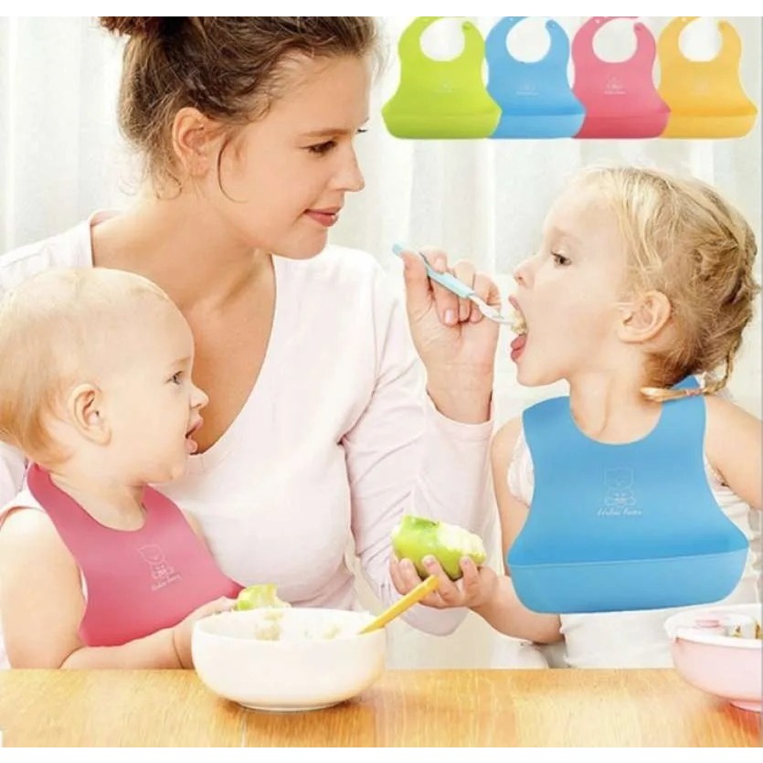 CELEMEK MAKAN BAYI / CELEMEK SILIKON MAKAN BAYI / SLABBER MAKAN BAYI SILIKON