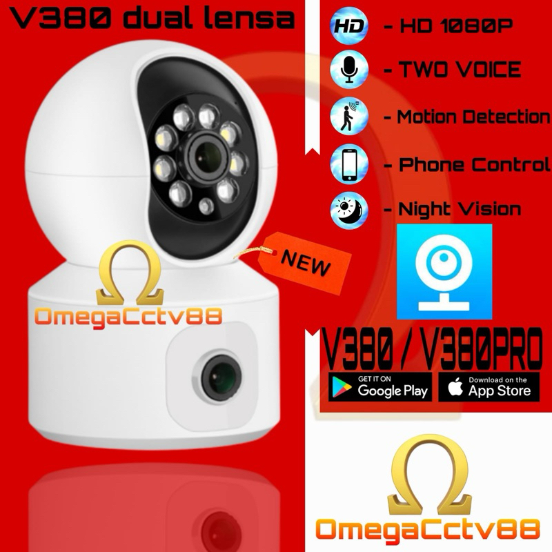 CCTV IP Camera V380 8MP Double Lensa CCTV IP Camera Double Lensa ColorVu