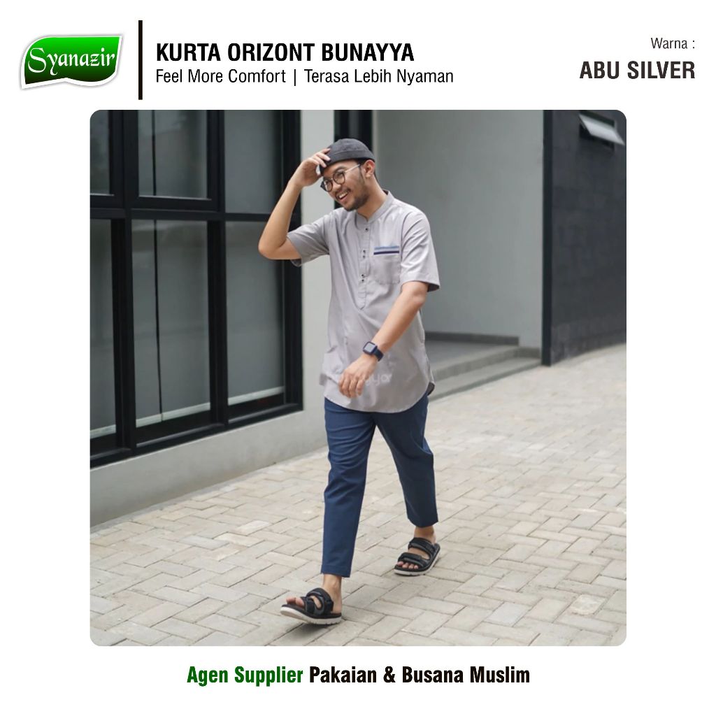 Baju Koko Pria Lengan Pendek Kurta Orizon Bunayya