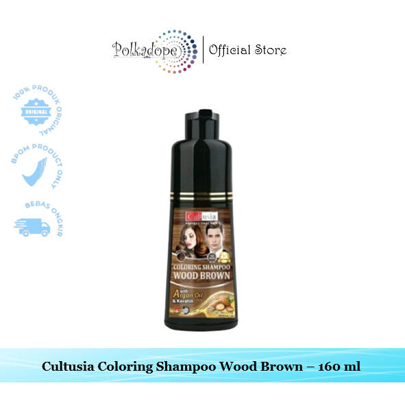 POLKADOPE - Cultusia Coloring Shampoo Wood Brown 160ml - 1 Pcs Pewarna Rambut Coklat