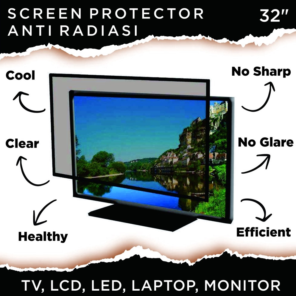 KODE Q8P 32 Promo screen protector anti gores kacamata anti radiasi layar lcd led monitor tv 32 inch