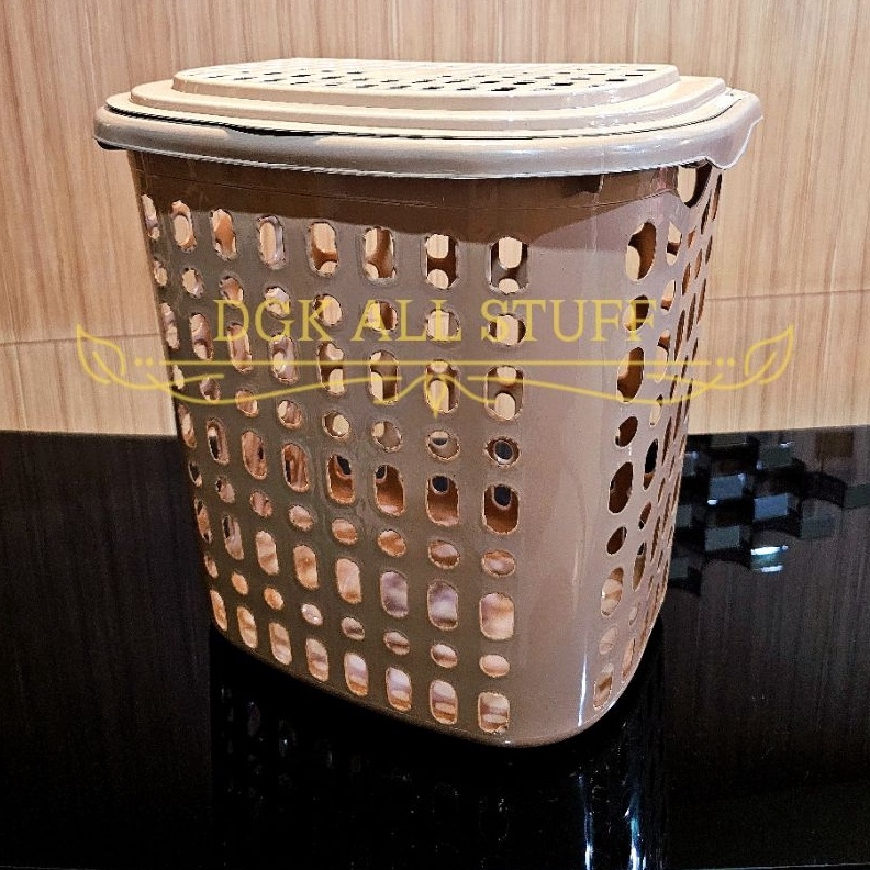 KODE P89J Keranjang Box Tempat Penyimpanan Laundry Basket Cucian Pakaian Baju Anak Bayi Kotor Bertut