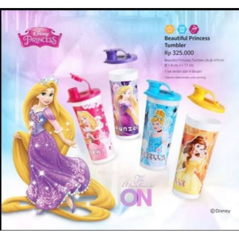 Gelas Tumbler Disney Princes Moorlife PROMO MURAH Original