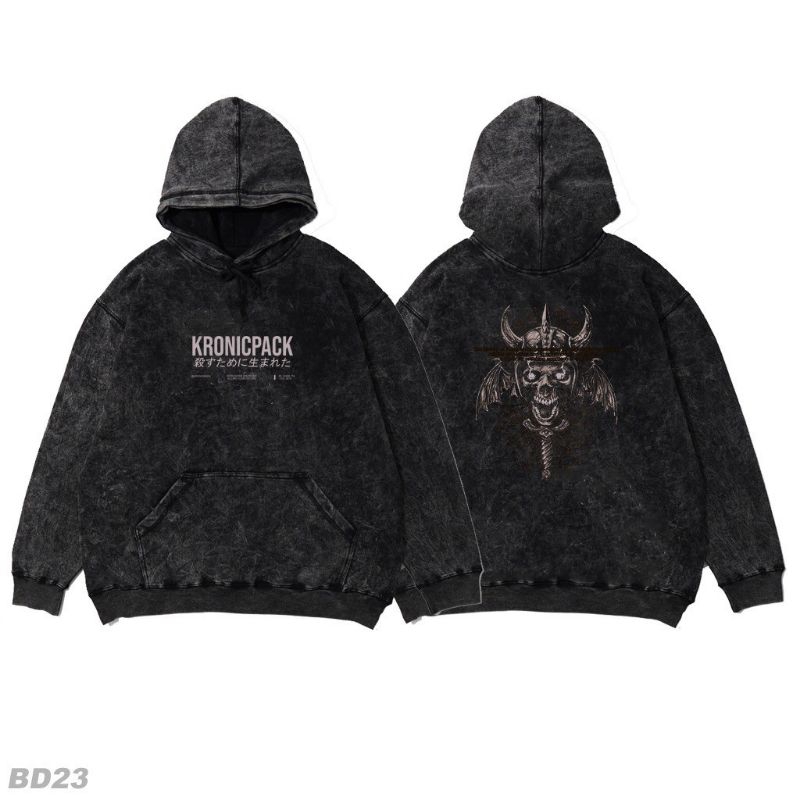 Sweater Hoodie Jumper Oversized Unisex Pria Wanita Black Sandwash | 20 Varian Model Gambar | BCXKP-0