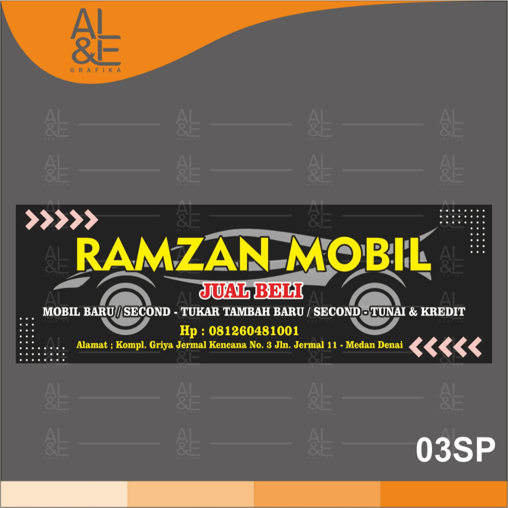 Spanduk Jual Mobil Baru / Bekas - Flexy 280 Gr - UK 300 X 100 CM, Spanduk Tahan Air dan Tahan Lama, 