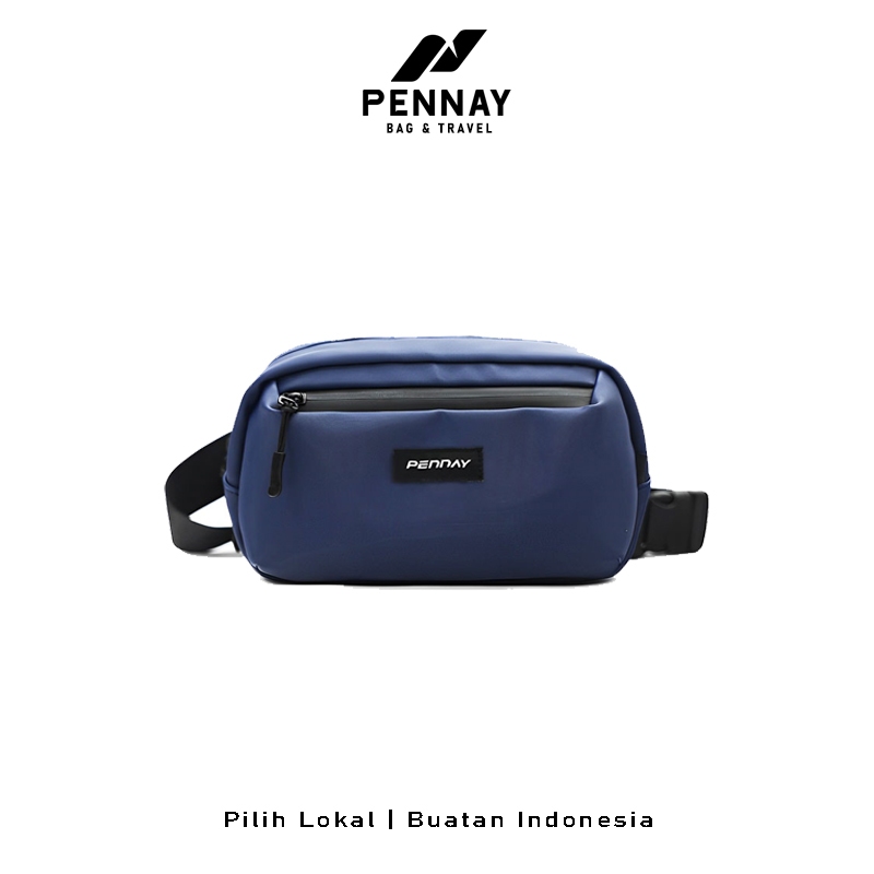 Pennay Man Santana - Tas Selempang Waterproof Pria, Slingbag Crossbody Unisex Stylish & Casual Navy