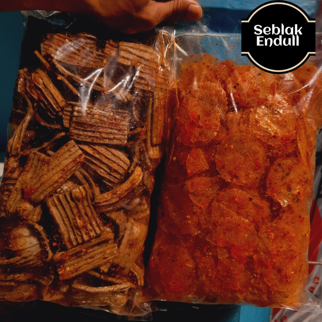 

{Bundle} Kerupuk jengkol pedas 250Gram + keripik kaca 250gram pedas