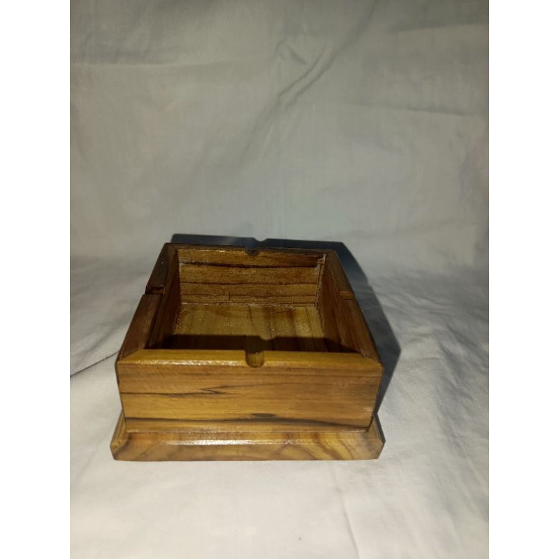asbak rokok kayu jati/asbak besar 14×14×7