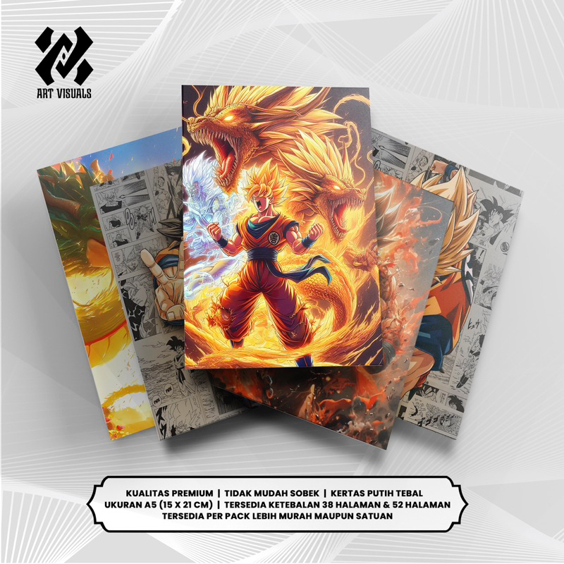 

Buku Tulis Custom Tema DRAGONBALL Terlengkap Termurah Model Bebas Pilih Foto / Buku Tulis Sekolah / Buku Catatan