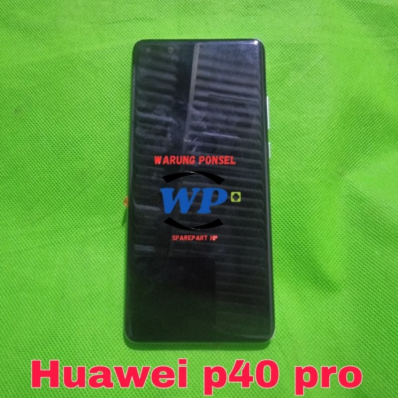 LCD PLUS FRAME HUAWEI P40 PRO ORI COPOTAN NORMAL MINUS DOT KECIL WARNA FRAME SILVER