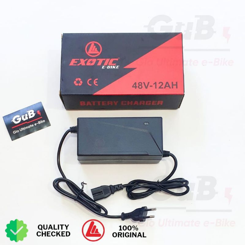 Charger Sepeda Listrik Exotic 48V 12AH Original / Cas Exotic Ebike 48V 12AH KS