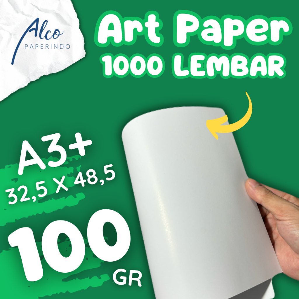 

(1000 lembar) Art Paper 100gr ukuran A3+ isi 1000