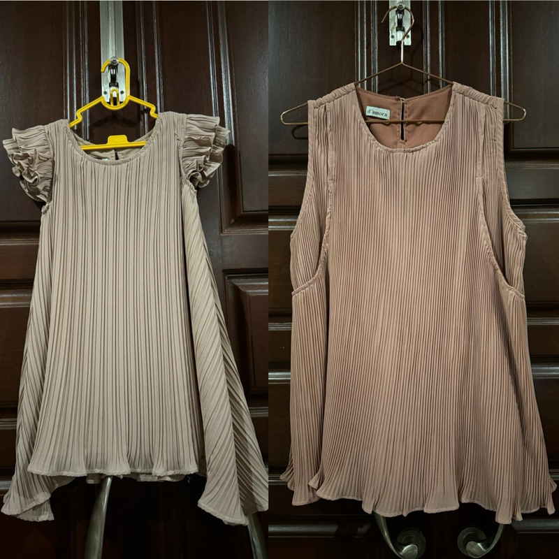 PreLoved Jenny Pleats (Pink) and Pleatsy Dress in Dusty Pink by D’Amora Nursing Wear
