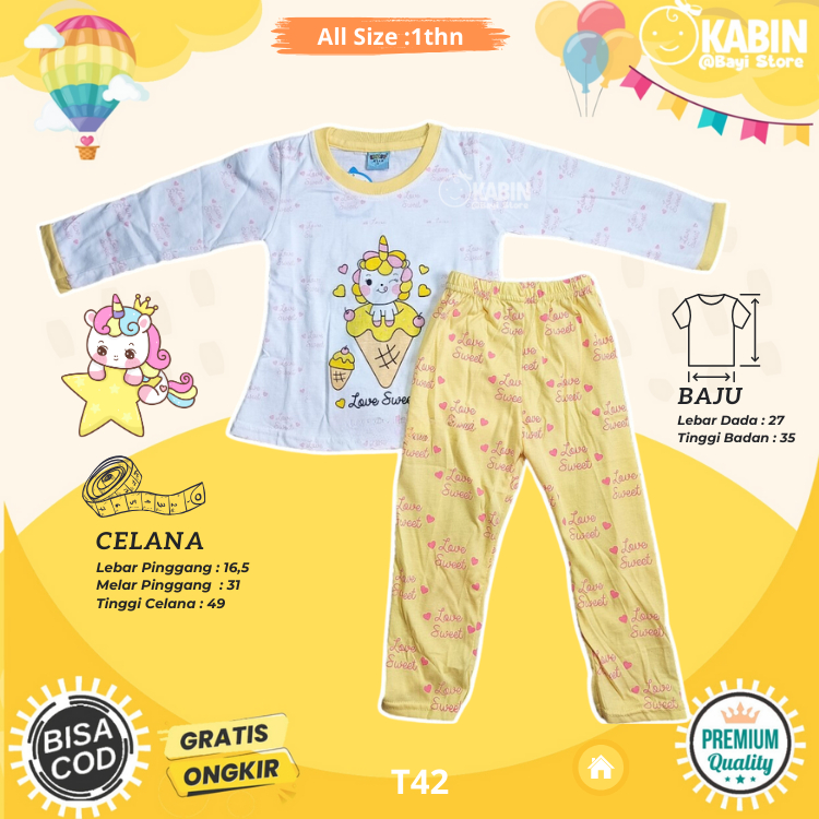 Setelan Anak Lengan Panjang Exist 1 Tahun