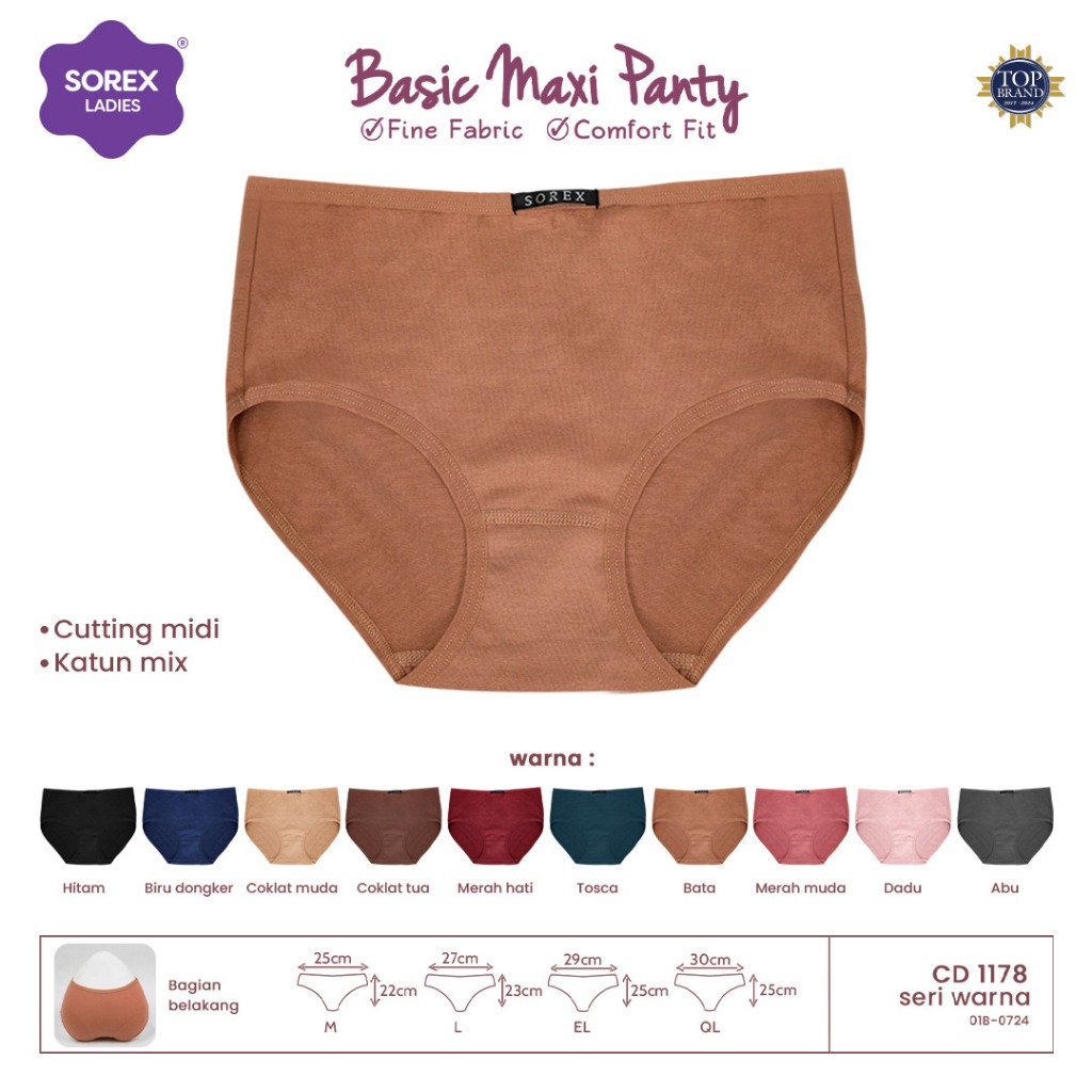 Cd Wanita Sorex 1178 Katun Karet Kecil Cutting Maxi / Tinggi | Cd Basic |jc3