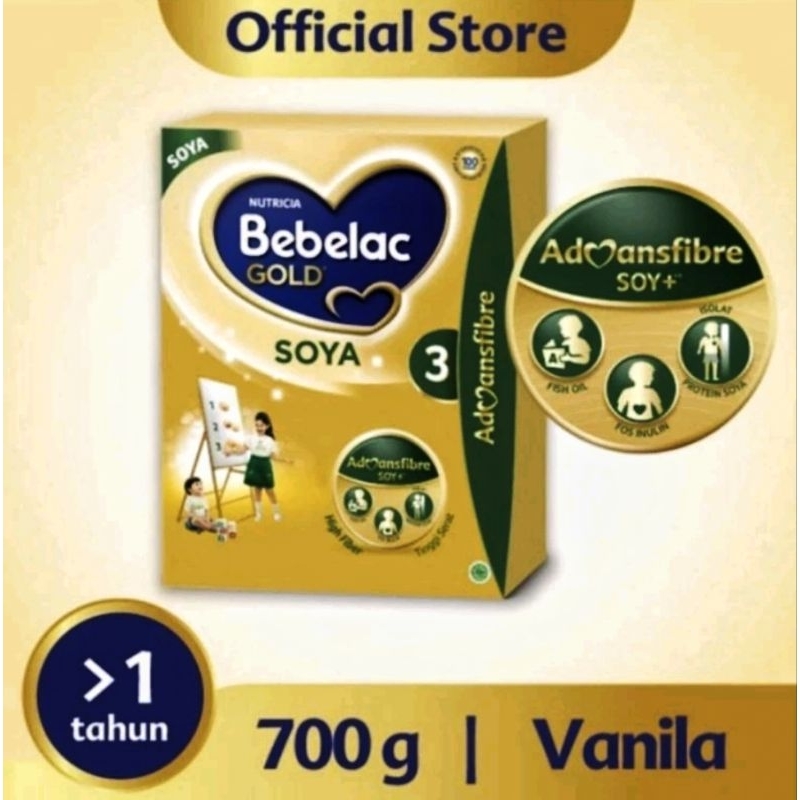 HMBS BEBELAC 3 Bebelac Soya 3 Gold Vanilla 700g Susu Pertumbuhan