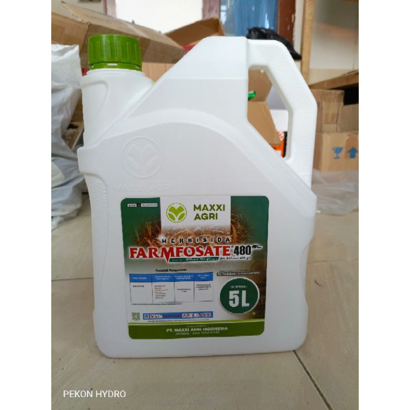 FARMFOSATE 480 SL 5 LITER - PEMBASMI RUMPUT HERBISIDA SISTEMIK IPA GLIFOSAT AKAR MAXXI AGRI
