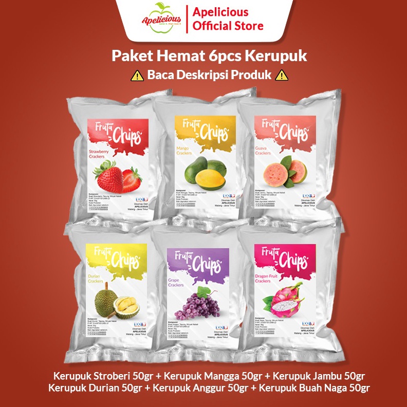 

ORIGINAL APELICIOUS Paket KERUPUK Buah Fruta 6pcs