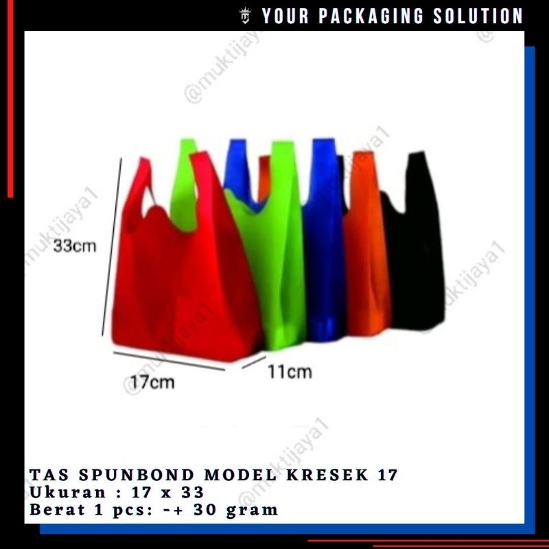 

TAS KAIN MODEL KRESEK 17x33cm HLS MODEL KRESEK ll Spunbond / Goodie Bag / Tas Kain / Tas Kado / Tas Berkat