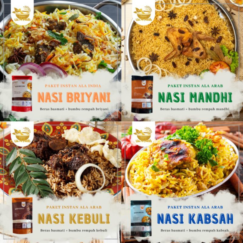 

TERLARIS Beras Basmati 200gram +Bumbu Instan Nasi Mandhi Nasi Kabuli Nasi Kapsyah Nasi Briyani