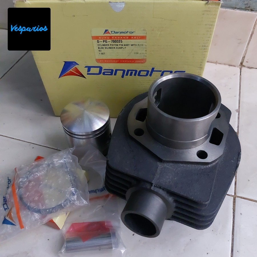 blok seher cylinder head vespa vbb super sprint lubang 2 ori danmotor