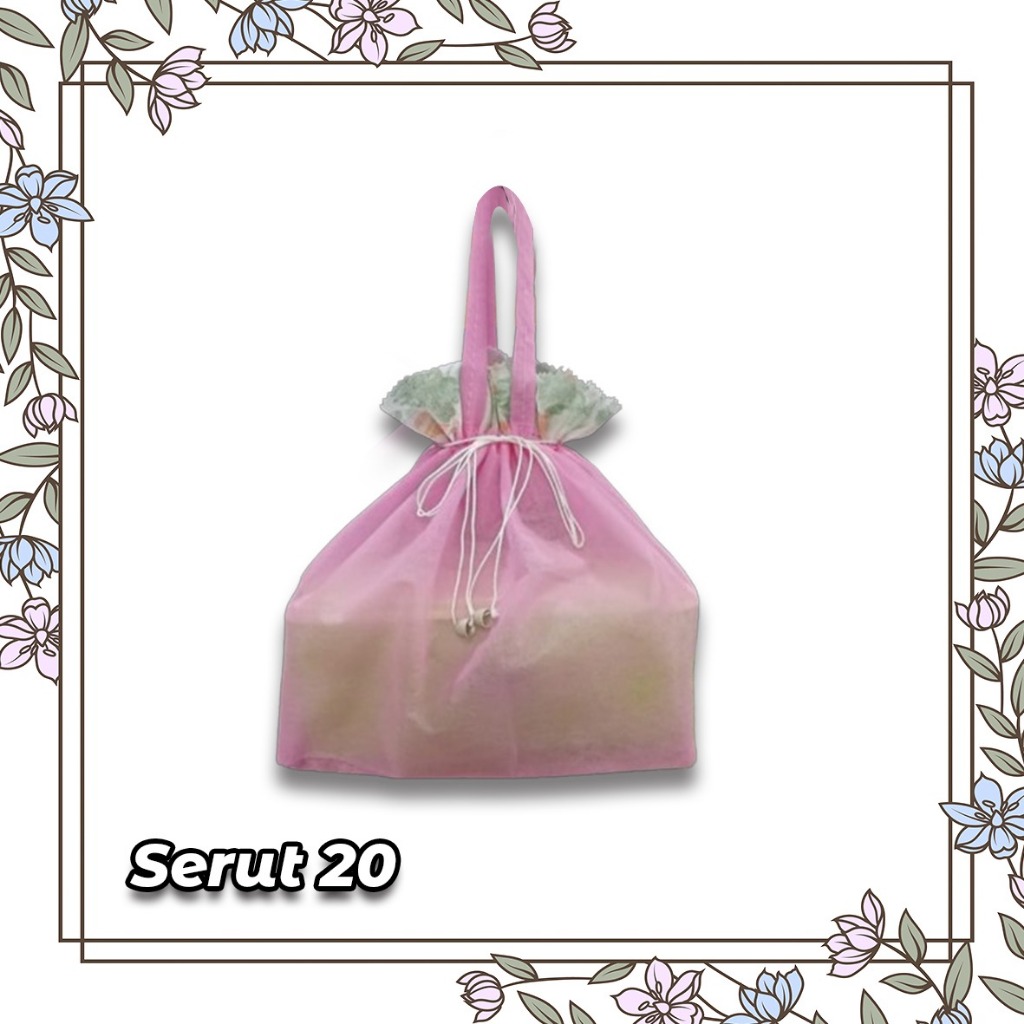 

(12 Pcs) Tas Spunbond Serut Hajatan Tipis Tas Kotak Nasi/ Box 20x20 (40 GSM)