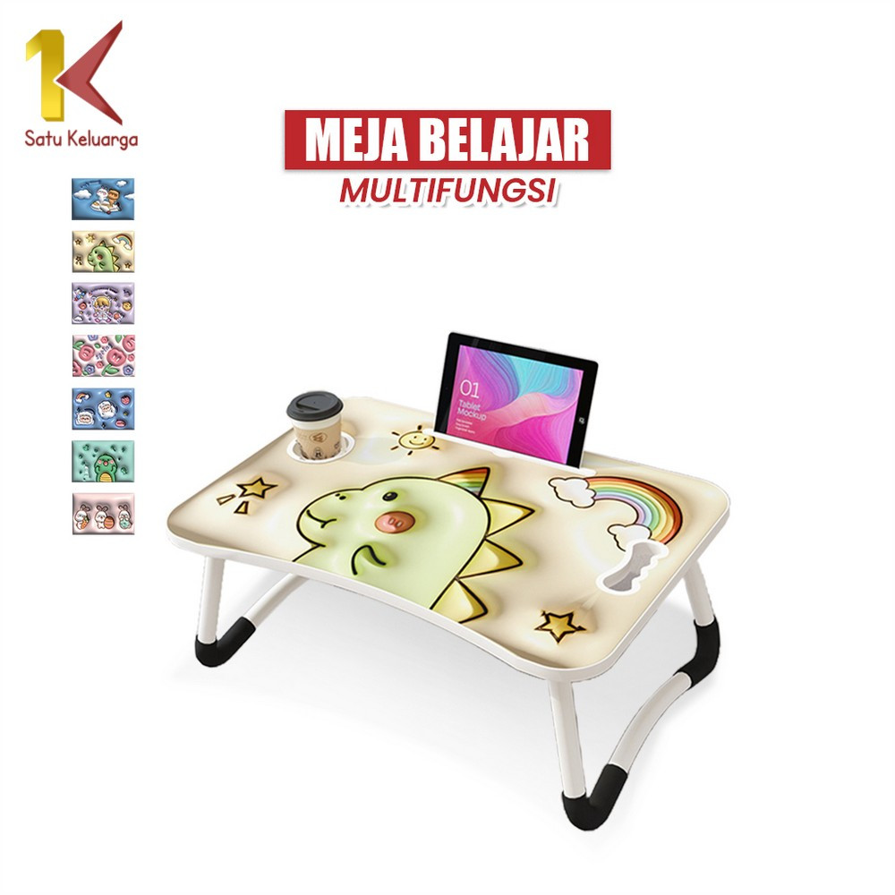 Satu Keluarga Meja Lipat Karakter Gambar 3D Portable C928 Meja Laptop Lipat Korean Style Multifungsi