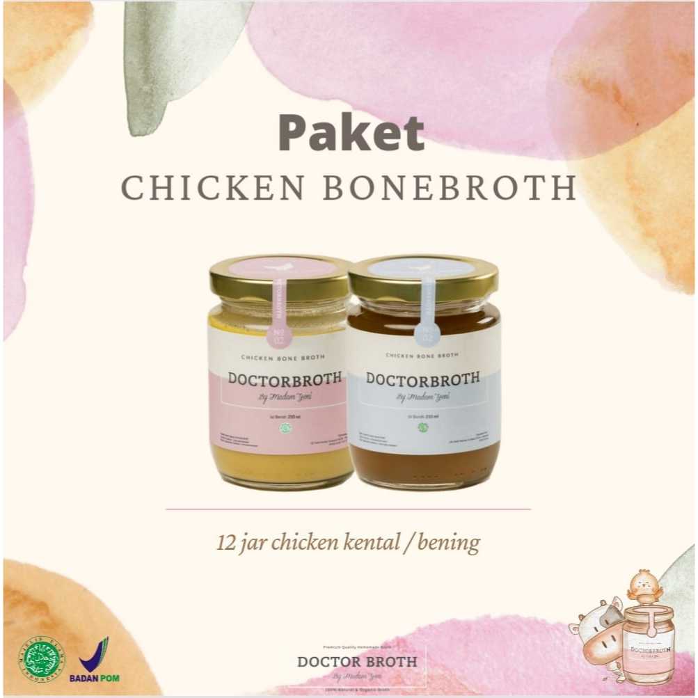 

Doctor Broth - Paket Chicken Bone Broth 12 Jar (Bening/Kental)