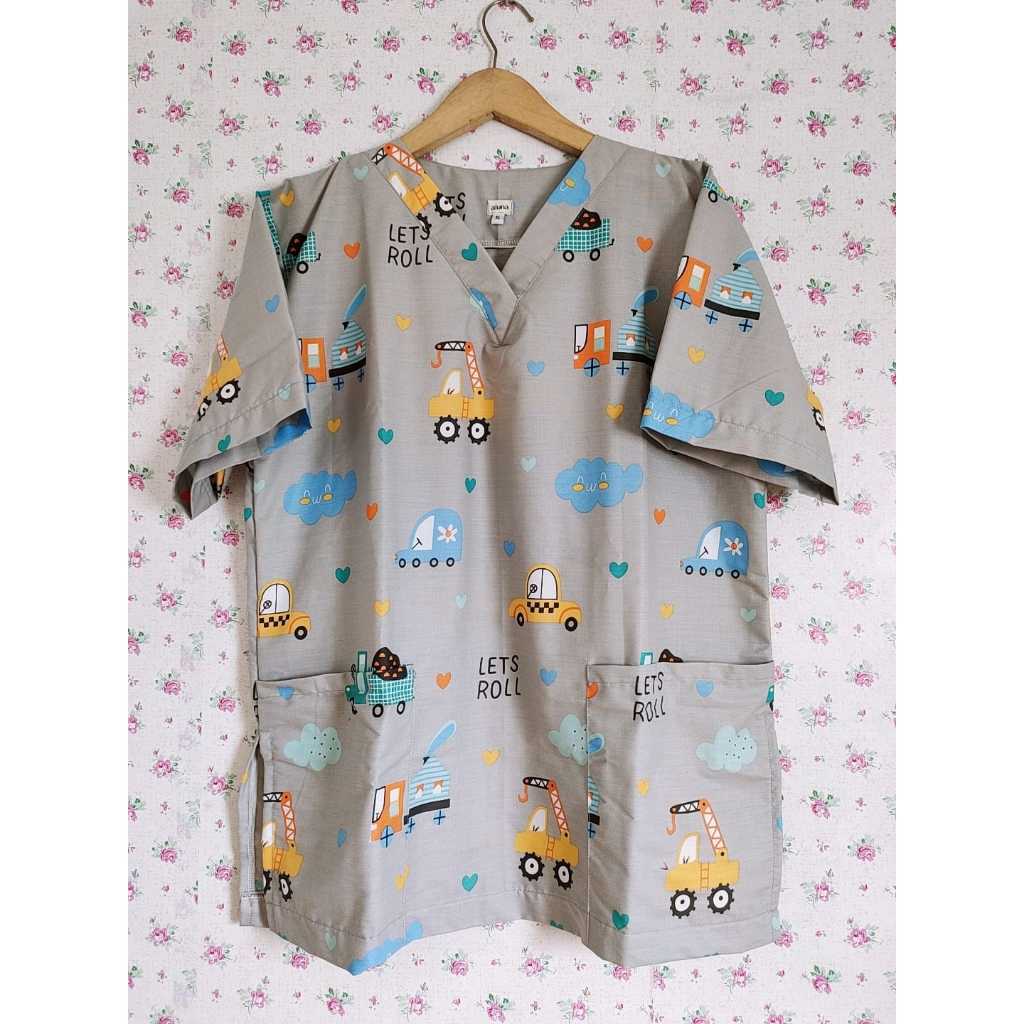 Baju jaga dokter / Baju perawat / Baju KoAs motif karakter