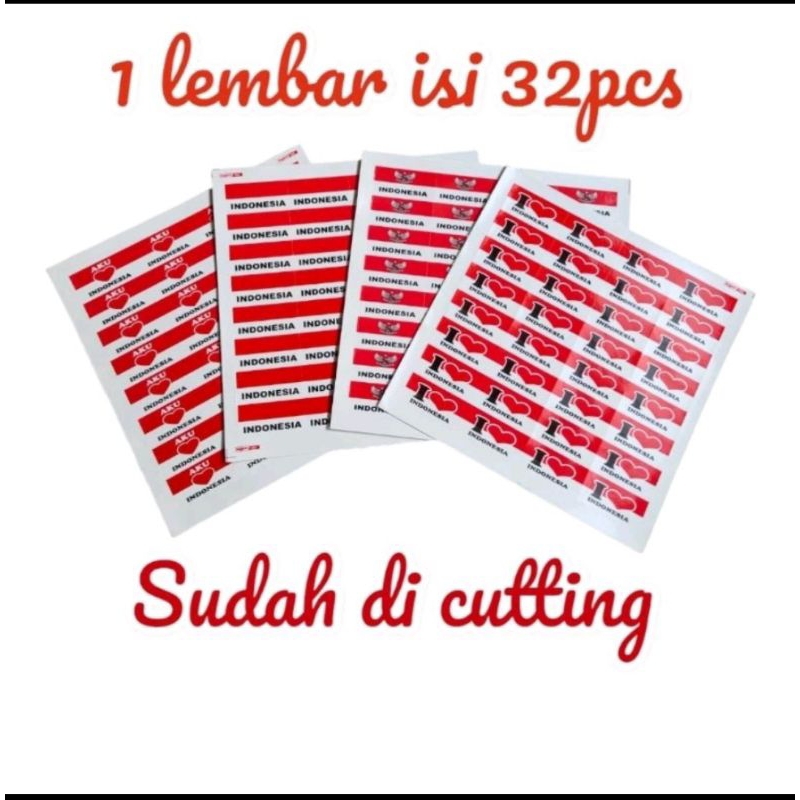 

(32pcs)Stiker pipi Bendera Merah Putih/Stiker pipi 17 Agustus