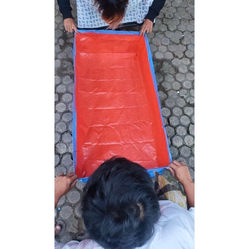 terpal kolam ikan 100x50x25 ikan kecil