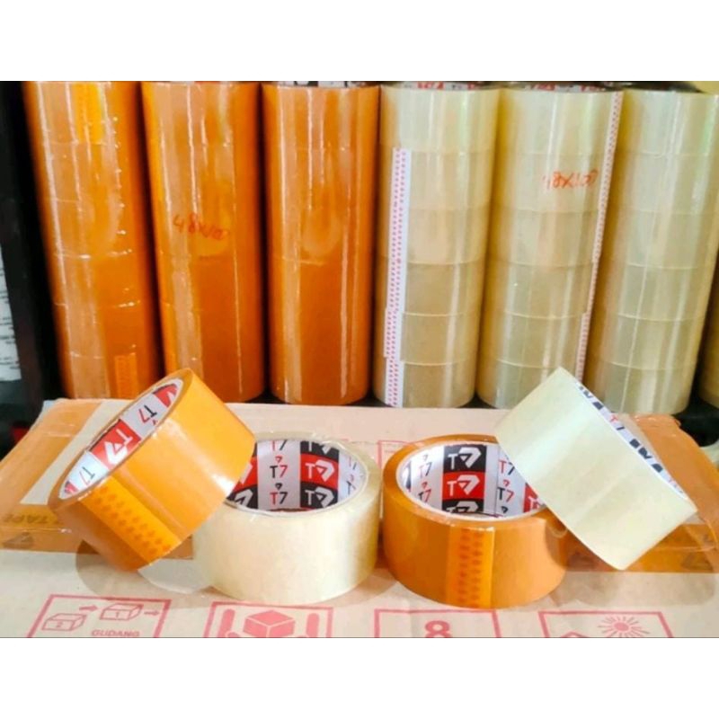 

Lakban 1Pack Isi 6 Roll Murah Bening Coklat 45mm x 72 Yard 2 Inch Selotip Opp Tape Isolasi