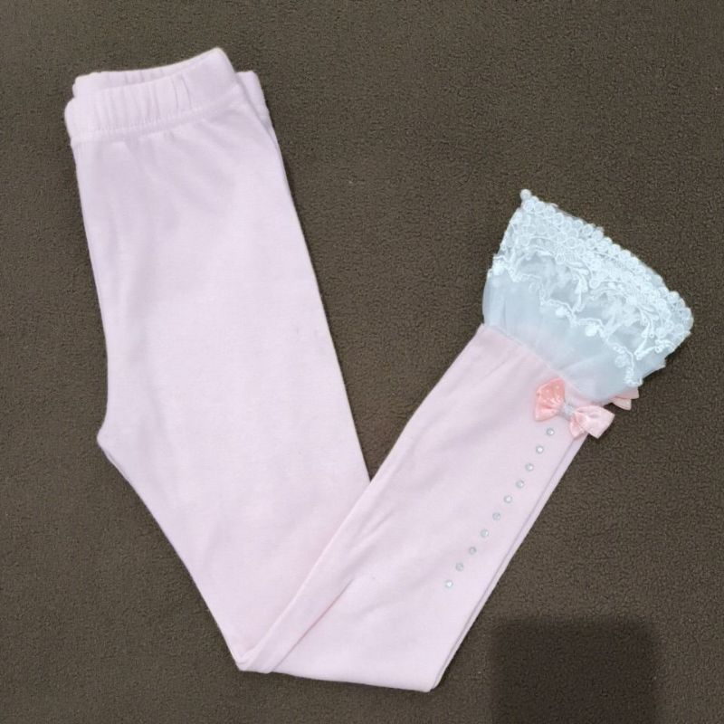 PRELOVED CELANA LEGGING ANAK PINK PITA RENDA