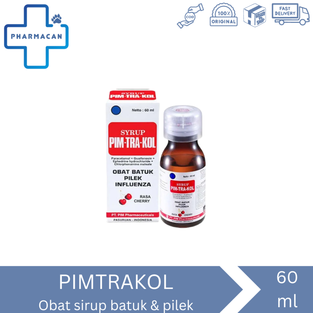 PIMTRAKOL Obat sirup anak untuk batuk, pilek,influenza,demam/60 ml