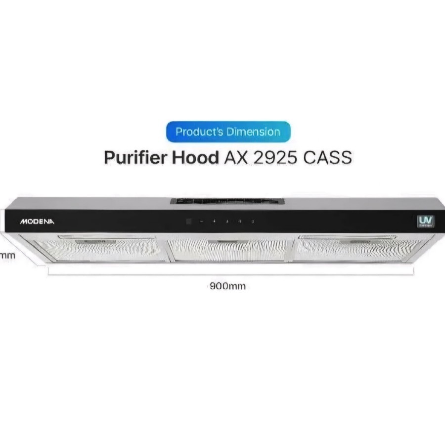 Modena Alat Penyedot Penghisap Asap Dapur AX2925CASS Cooker Hood Purifier Slim Hood AX 2925 CASS 292