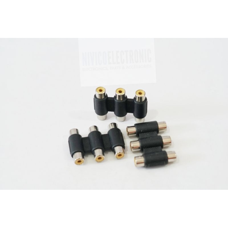Jack Triple RCA 3-3 Socket Sambungan Konektor Female