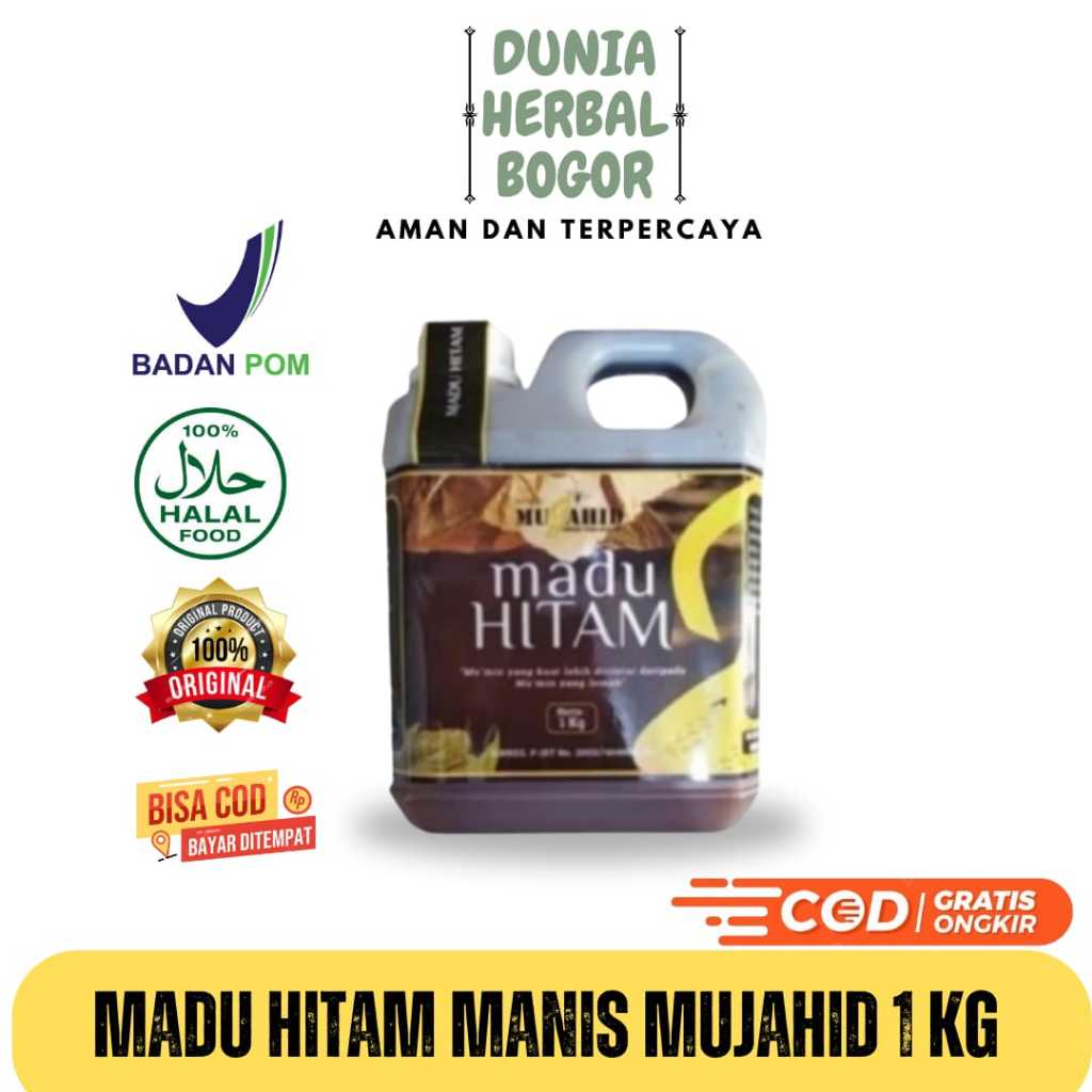 

Madu Hitam Manis Mujahid 1KG | Madu Hitam Berstamina