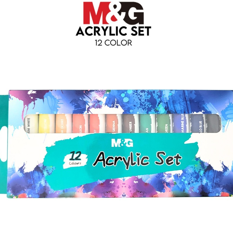 

M&G APLN6594 Cat Akrilik / Cat Acrylic Colour Paint Set 12 Warna Lukis Kanvas