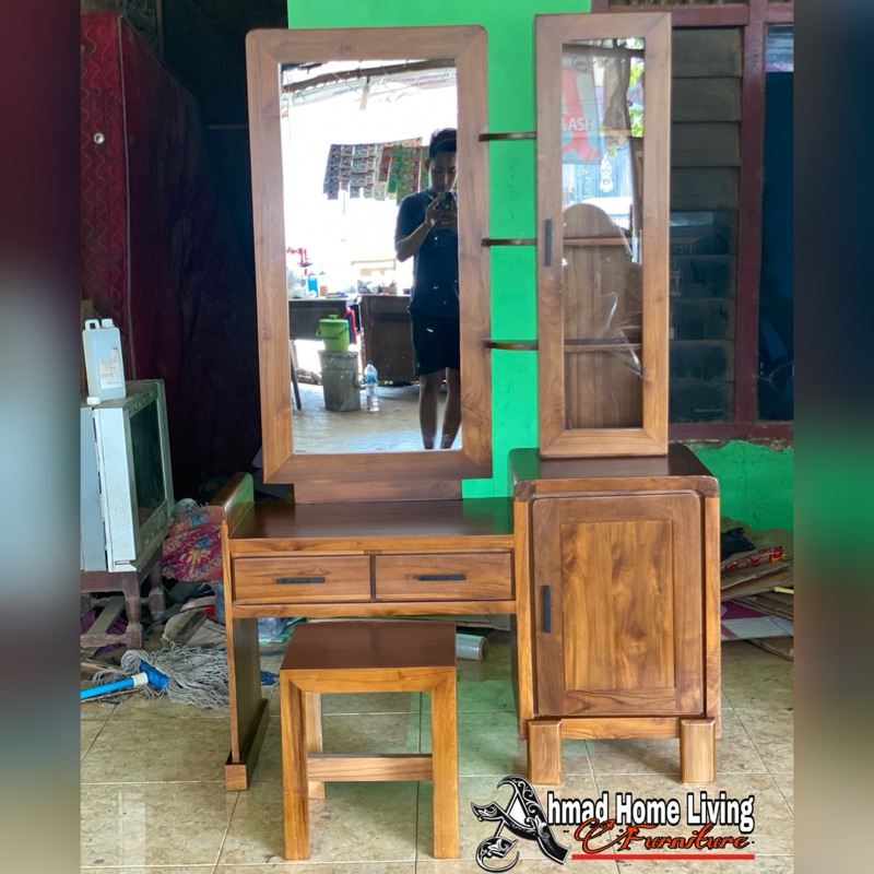 MEJA RIAS JATI MEJA RIAS MODERN MINIMALIS MIRROR JATI MODERN