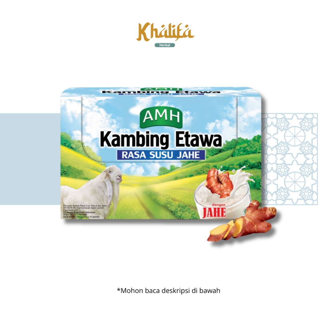 

Susu Kambing Etawa AMH Plus Jahe Merah / Full Cream 250gr Isi 10 Sachet