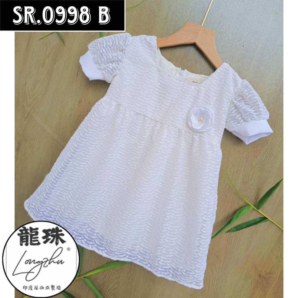 DRESS ANAK PEREMPUAN / DRESS PUTIH BROKAT/ DRESS PREMIUM 978