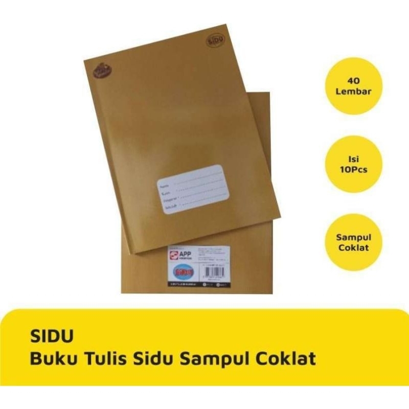 

BUKU TULIS SIDU SAMPUL COKLAT KRAFT ISI 40 LEMBAR 1 PACK 10 BUKU