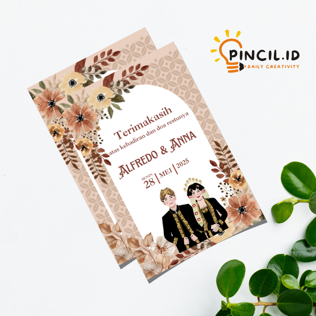 KARTU SOUVENIR , KARTU UCAPAN TERIMAKASIH PERNIKAHAN CUSTOM, KARTU TUKAR KUPON SOUVENIR, kartu kupon