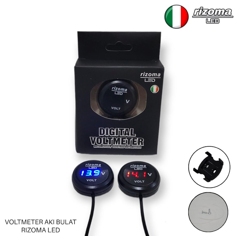 Voltmeter Bulat Digital Waterproof Rizoma Universal Semua Motor